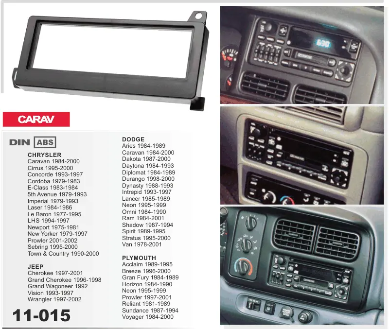 CARAV 11-015 - Dodge, Chrysler, Jeep, Plymouth до 2000