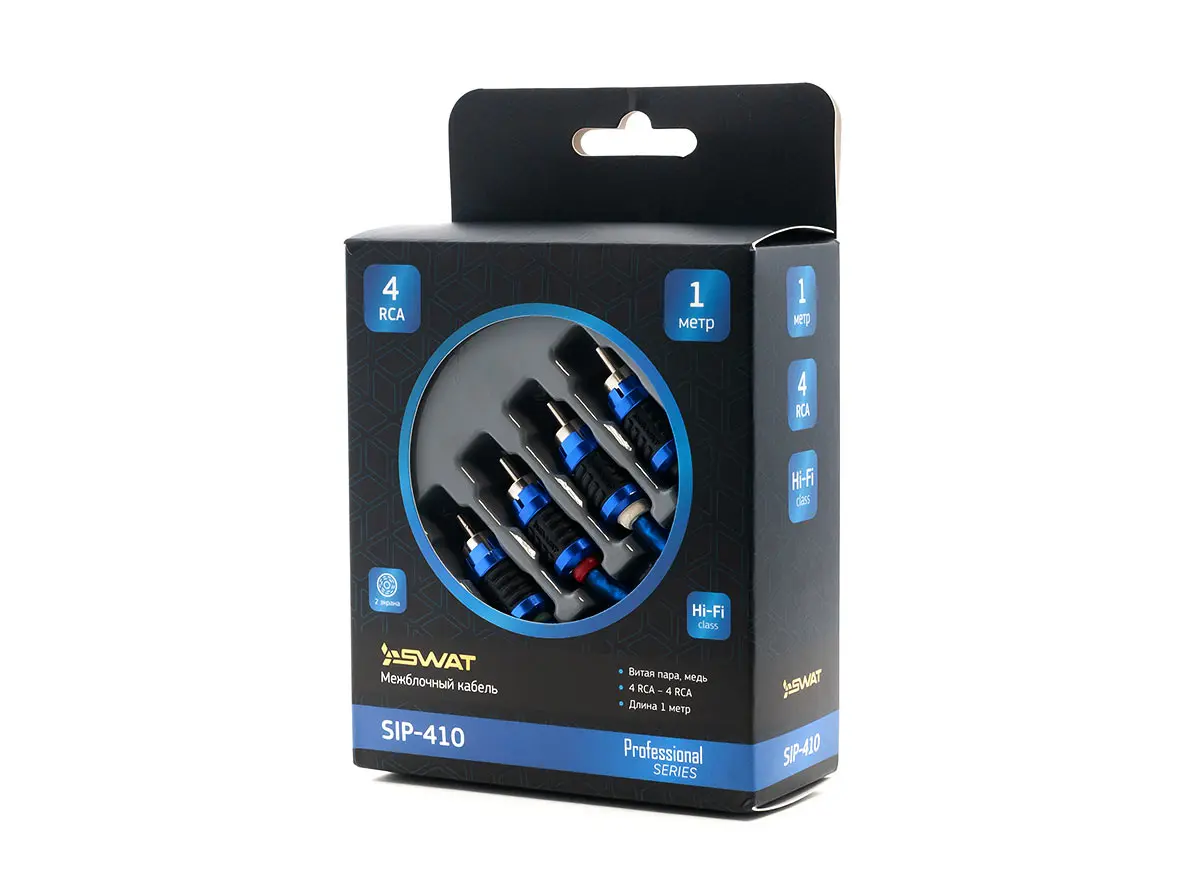 SWAT SIP-410 - межблочный кабель 4RCA-4RCA (1 м)