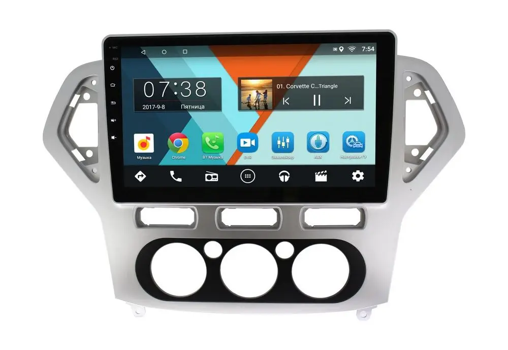 Штатная магнитола Ford Mondeo 2007 - 2010 MT1017MF-1/16 серебристая, для авто без климат конт *****