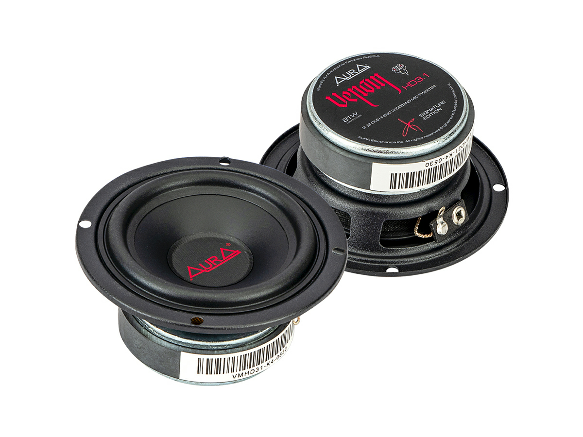Акустика Среднечастотная АС Aura VENOM-HD3.1. 8 см (3 дюйм.), Мощность динамиков 41 Вт (номинальная), 81 Вт (максимальная).