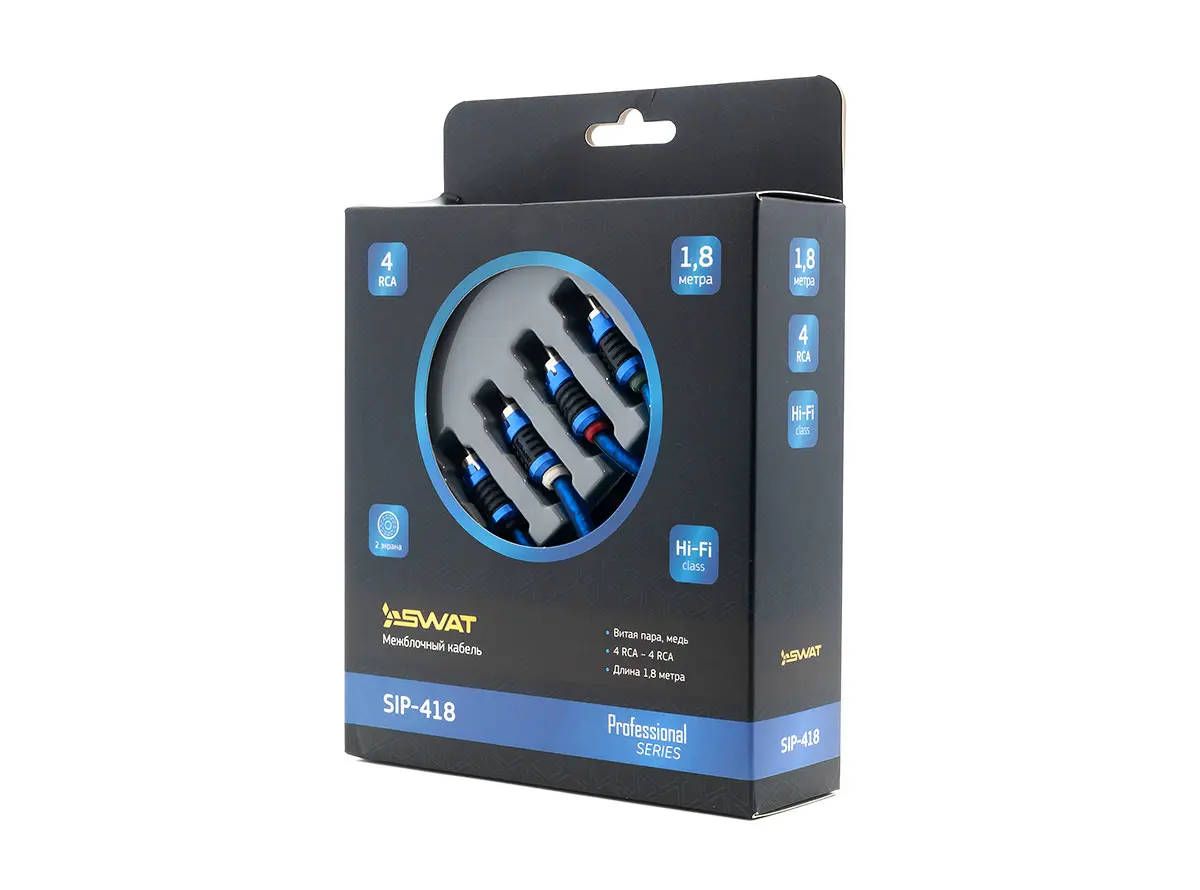 SWAT SIP-418 - межблочный кабель 4RCA-4RCA (1.8 м)