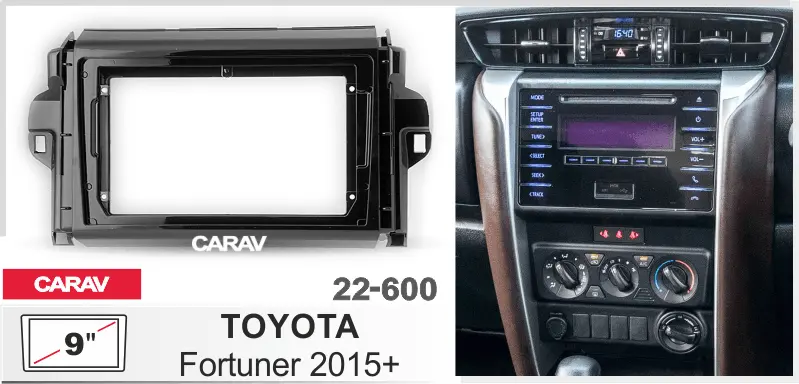 CARAV 22-600 - TOYOTA Fortuner 2015+; SW4 2016+ (9")