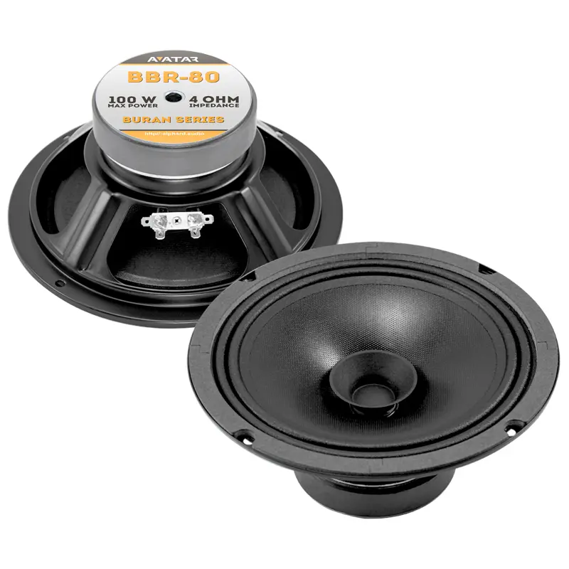 Акустика широкополосная АС Avatar BBR-80. 20 см (8 дюйм.), Мощность динамиков 50 Вт (номинальная), 100 Вт (максимальная).