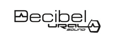 Фирменная наклейка "Decibel" белая