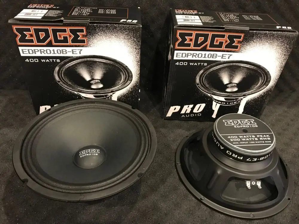 Акустика Мидбас (Эстрадный) EDGE EDPRO10B-E7. 25 см (10 дюйм.), Мощность динамиков 200 Вт (номинальная), 400 Вт (максимальная).