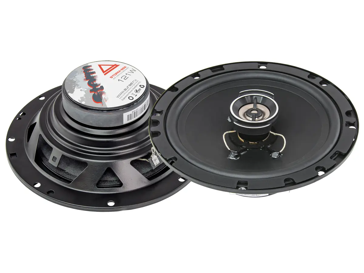 Акустика коаксиальная Aura Storm-652. 16.5 см (6.5 дюйм.), Мощность динамиков 61 Вт (номинальная), 121 Вт (максимальная).