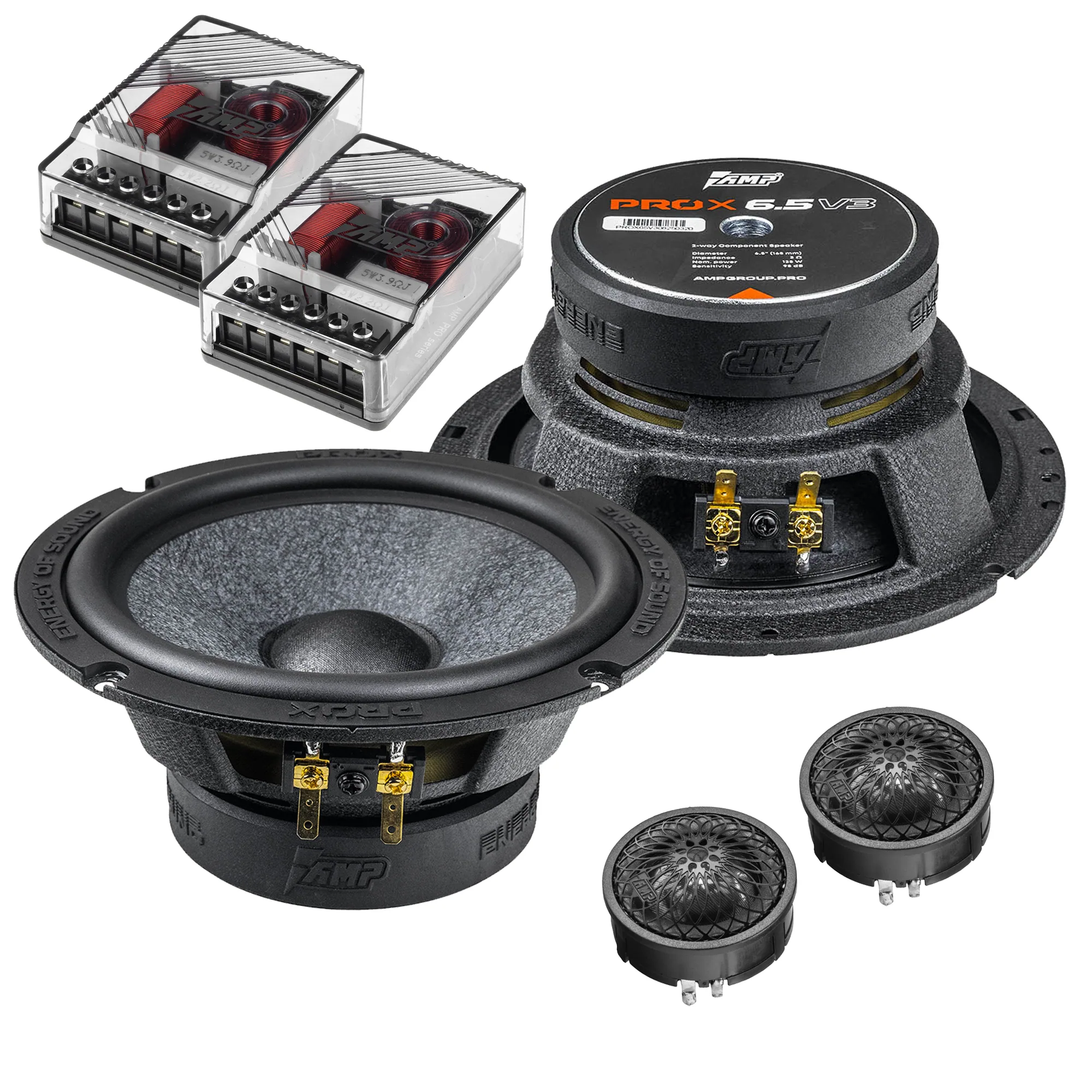 Акустика компонентная AMP PRO X 6.5 v3. 16.5 см (6.5 дюйм.), Мощность динамиков 55 Вт (номинальная).