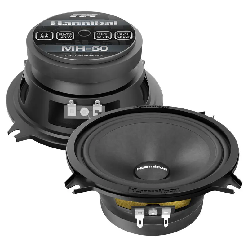 Акустика Среднечастотная АС Deaf Bonce Hannibal MH-50. 13 см (5 дюйм.), Мощность динамиков 100 Вт (номинальная), 200 Вт (максимальная).