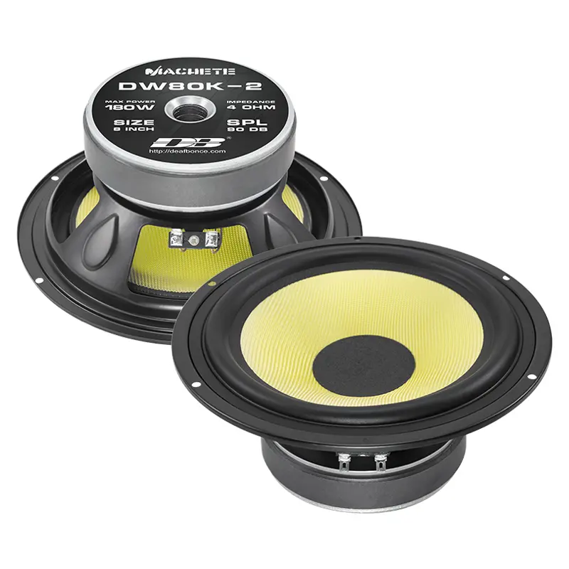 Акустика Мидбас Alphard DW80K2 4OHM. 20 см (8 дюйм.), Мощность динамиков 90 Вт (номинальная), 180 Вт (максимальная).