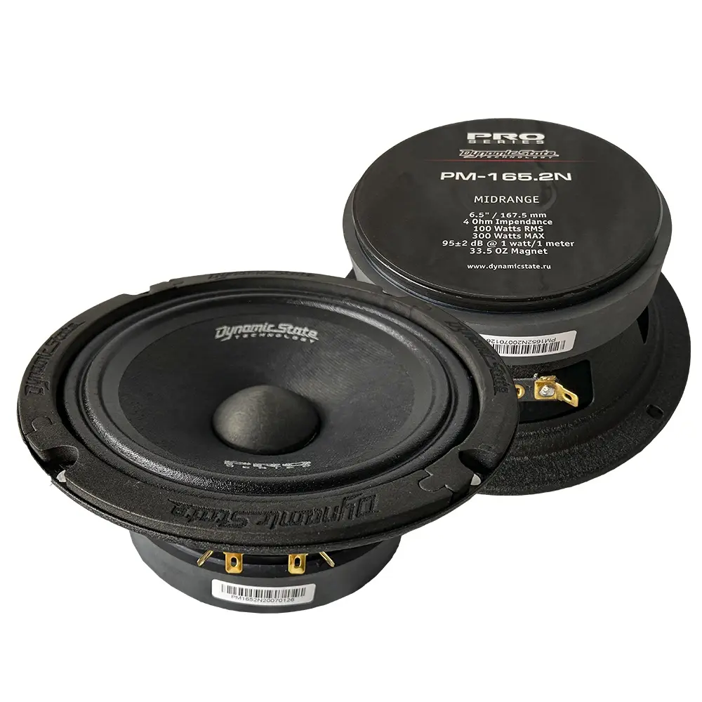 Акустика Мидбас (Эстрадный) Dynamic State PM-165.2N. 16.5 см (6.5 дюйм.), Мощность динамиков 100 Вт (номинальная), 300 Вт (максимальная).
