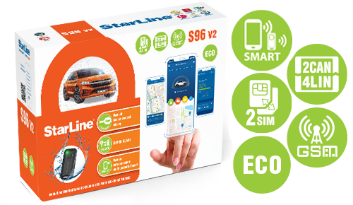 StarLine S96 v2 BT ECO (2CAN+4LIN 2SIM GSM)