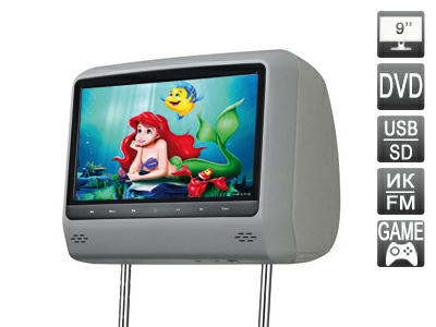 Подголовник со встроенным DVD плеером и LCD монитором 9" AVIS AVS0943T (серый)