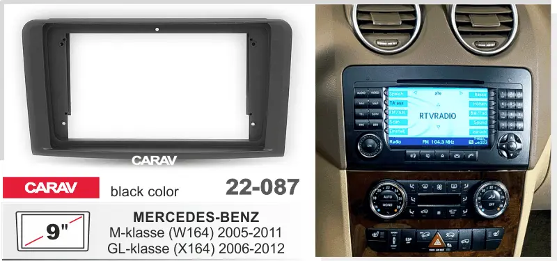 CARAV 22-087 - MERCEDES-BENZ M-klasse (W164) 2005-11; GL-klasse (X164) 2006-12 (черный) (9")