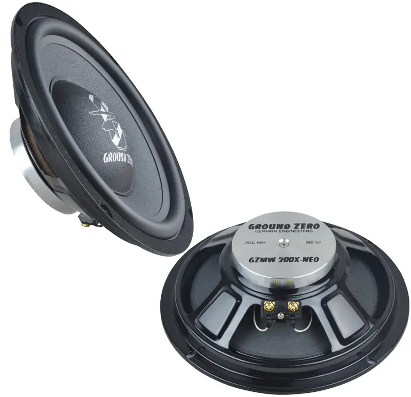 Акустика Мидбас Ground Zero GZMW 200X-NEO. 20 см (8 дюйм.), Мощность динамиков 100 Вт (номинальная), 160 Вт (максимальная).