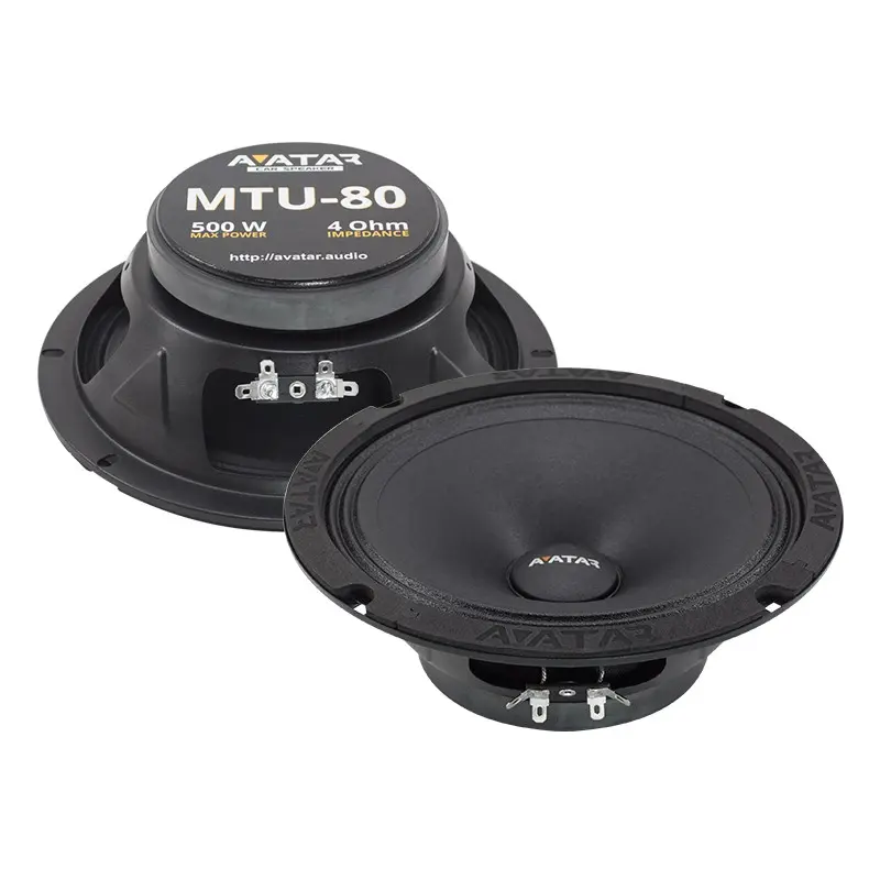 Акустика Среднечастотная АС Avatar MTU-80. 20 см (8 дюйм.), Мощность динамиков 80 Вт (номинальная), 500 Вт (максимальная).