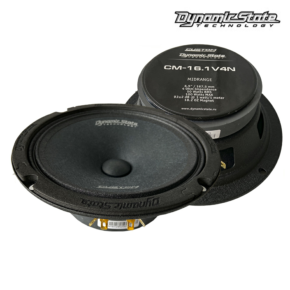 Акустика Среднечастотная АС Dynamic State CM-16.1v4N. 16.5 см (6.5 дюйм.), Мощность динамиков 50 Вт (номинальная), 100 Вт (максимальная).