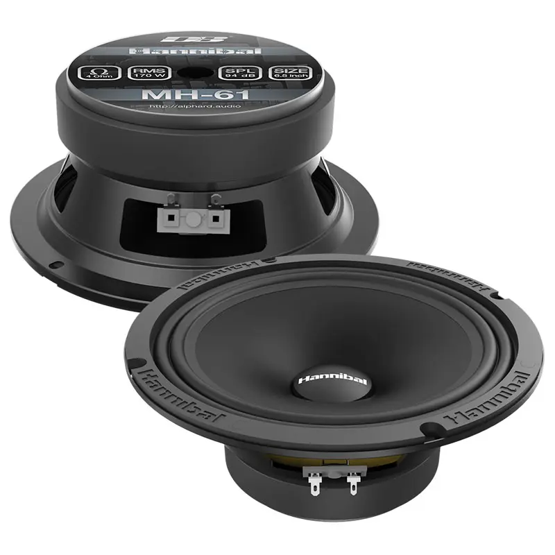 Акустика Среднечастотная АС Deaf Bonce Hannibal MH-61. 16.5 см (6.5 дюйм.), Мощность динамиков 170 Вт (номинальная), 340 Вт (максимальная).