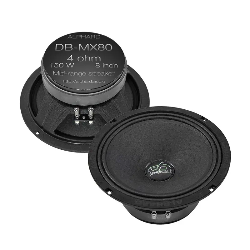 Акустика Среднечастотная АС Alphard Deaf Bonce DB-MX80. 20 см (8 дюйм.), Мощность динамиков 150 Вт (номинальная), 300 Вт (максимальная).