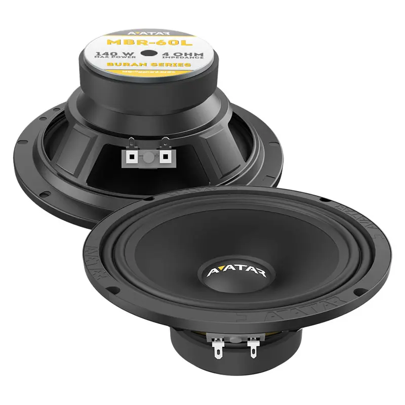 Акустика Среднечастотная АС Avatar MBR-60L. 16.5 см (6.5 дюйм.), Мощность динамиков 70 Вт (номинальная), 140 Вт (максимальная).