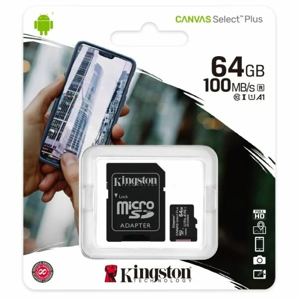 Карта памяти Kingston Canvas Select Plus microSDXC (SDCS2/64GB)