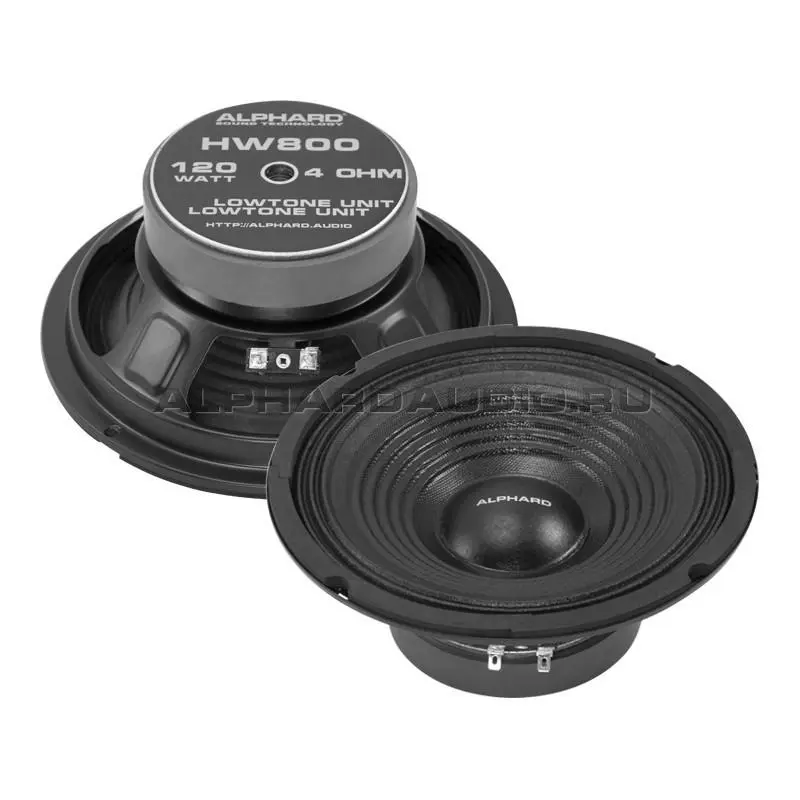 Акустика Мидбас (Эстрадный) Alphard HW800 4OHM. 20 см (8 дюйм.), Мощность динамиков 60 Вт (номинальная), 120 Вт (максимальная).