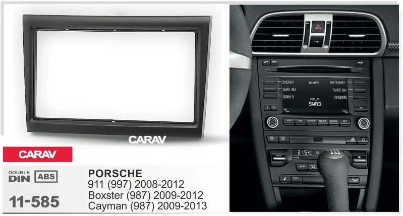 CARAV 11-585 - переходная рамка для PORSCHE 911 (997) 2008-2012); Boxster (987) 2009-2012; Cayman (987) 2009-2013