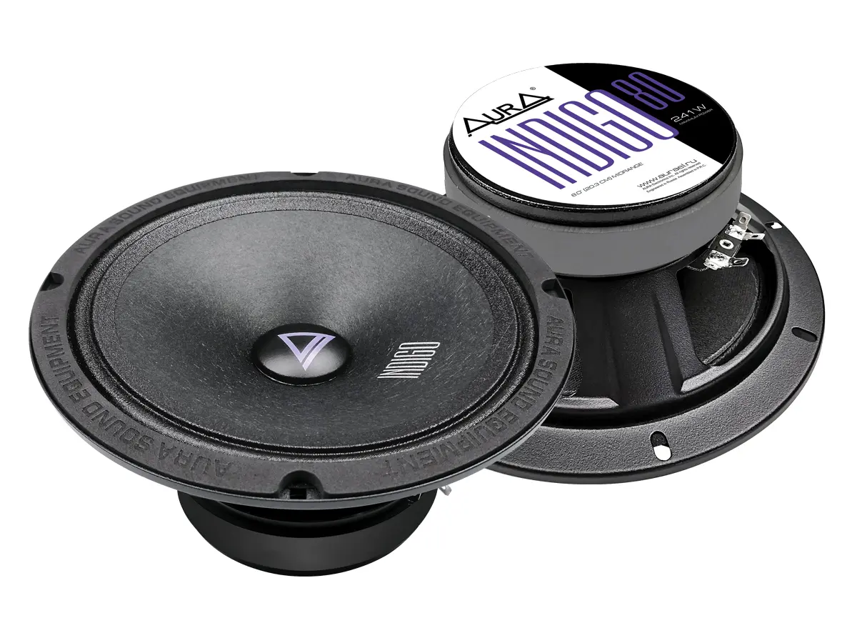 Акустика Среднечастотная АС Aura INDIGO-80. 20 см (8 дюйм.), Мощность динамиков 121 Вт (номинальная), 241 Вт (максимальная).