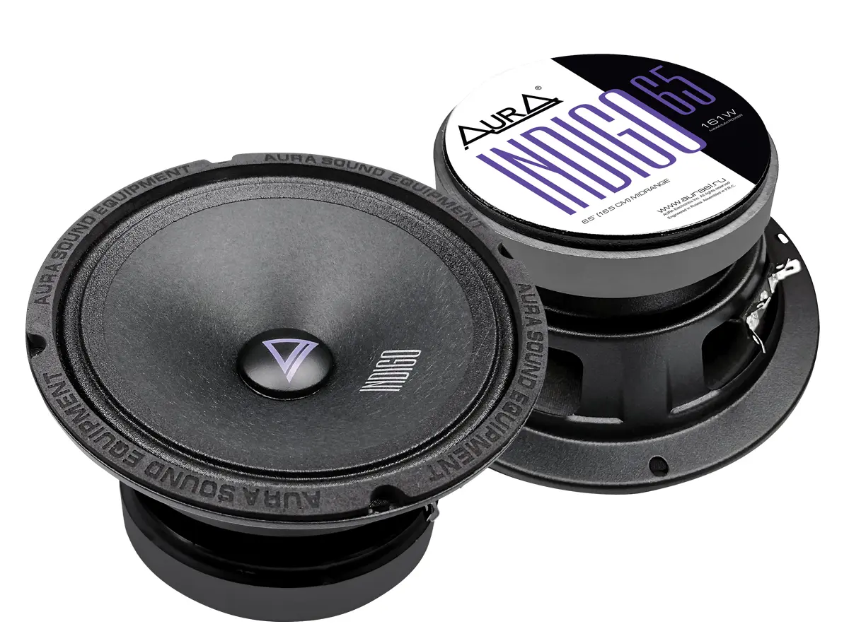 Акустика Среднечастотная АС Aura INDIGO-65. 16.5 см (6.5 дюйм.), Мощность динамиков 81 Вт (номинальная), 161 Вт (максимальная).