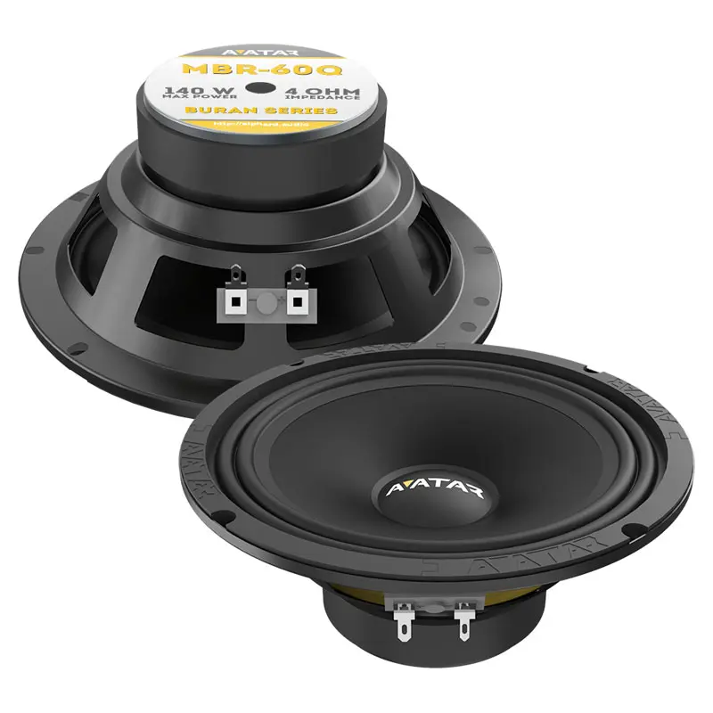 Акустика Среднечастотная АС Avatar MBR-60Q. 16.5 см (6.5 дюйм.), Мощность динамиков 70 Вт (номинальная), 140 Вт (максимальная).