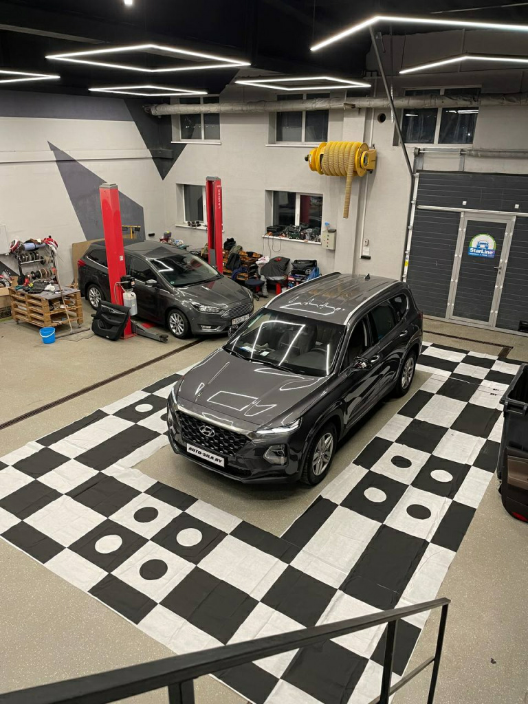 калибровка камер кругового обзора 360 в Hyundai Santa Fe