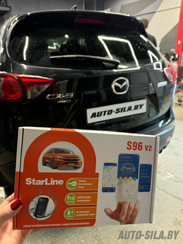 установка сигнализации с автозапуском StarLine в Мазду