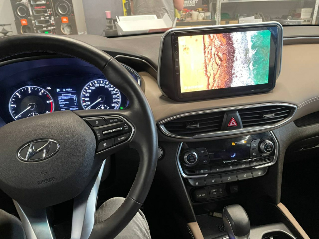 Установка магнитолы андроид в Hyundai Santa Fe