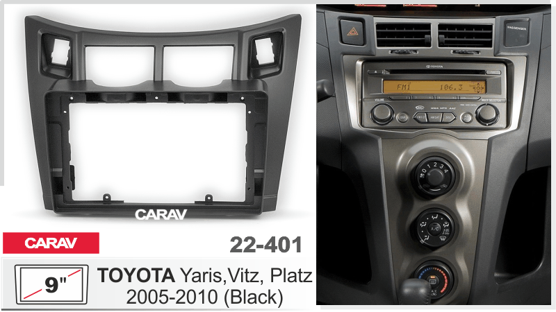 CARAV 22-401 - TOYOTA Yaris,Vitz, Platz 2005-10 (черный) (9")