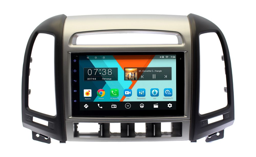 Магнитола в штатное место Hyundai Santa Fe 2010+ с отверс. для 4-х кнопок Wide Media MT7127PK-2/16