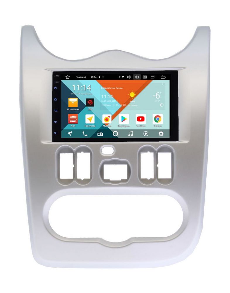 Магнитола в штатное место Лада Ларгус, Renault Logan, Sandero 2010 - 2020 Wide Media MT7168PK-2/16