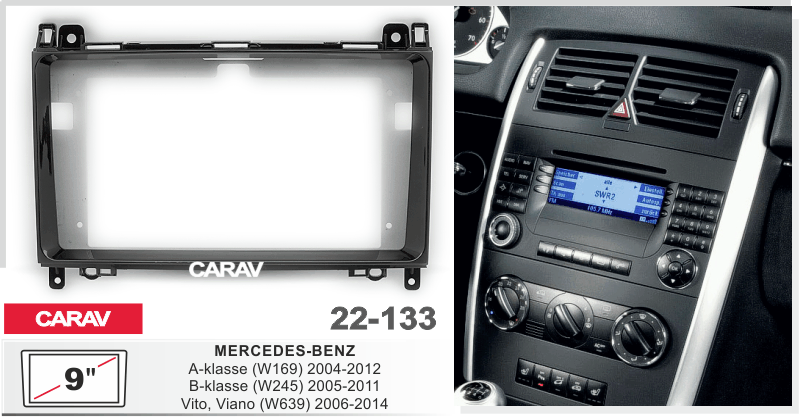 CARAV 22-133 - MERCEDES-BENZ A-klasse (W169) 2004-2012, В-klasse (W245) 2005-2011, Vito 2006+, Viano