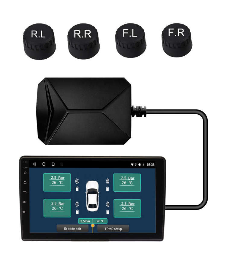 Система контроля давления в шинах Ksize TPMS-02 (4шт, внешние, USB)