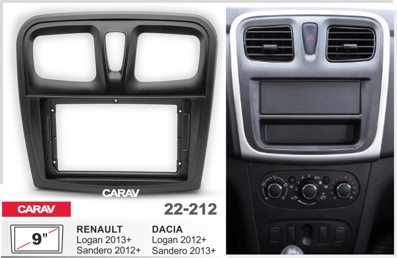 CARAV 22-212 - RENAULT Logan 2013+; Sandero 2012+ / DACIA Sandero 2013+; Logan 2012+ (9")