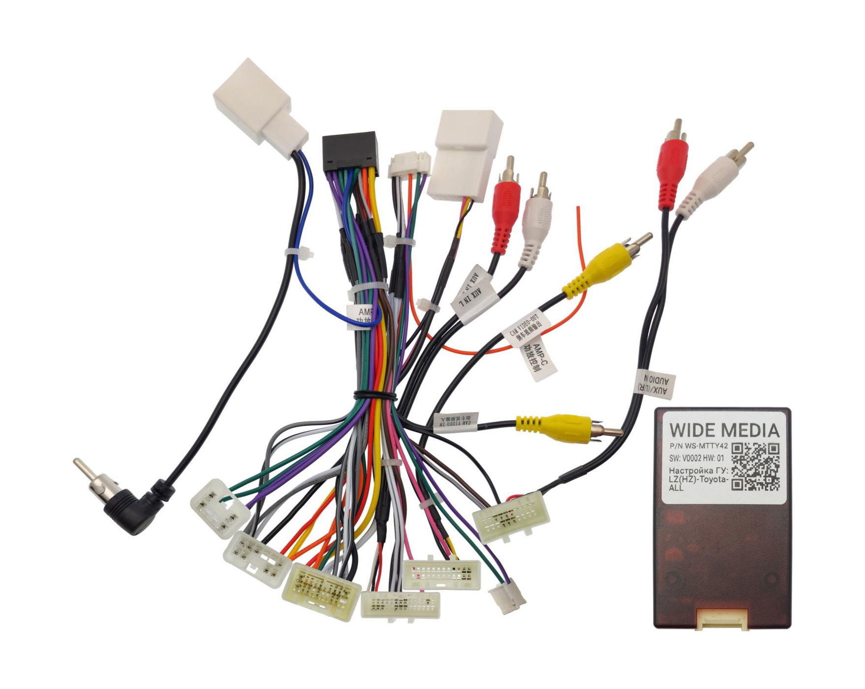 Комплект проводов для установки WM-MT в Toyota 2003 - 2013 (осн, ант, м/руль, AVC-LAN, AMP) Тип3 WS-MTTY42