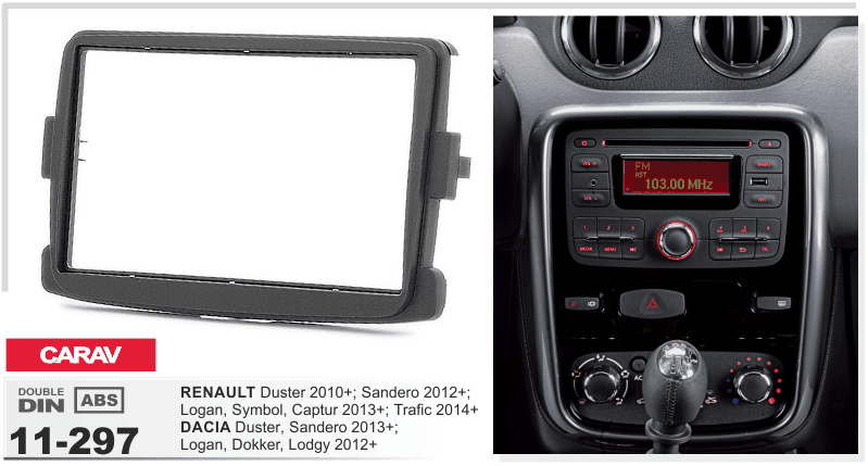 CARAV 11-297 -RENAULT Duster 2010+; Logan 2013+; Sandero 2012+ / DACIA Duster 2013+; Logan, Dokker, Lodgy 2012+