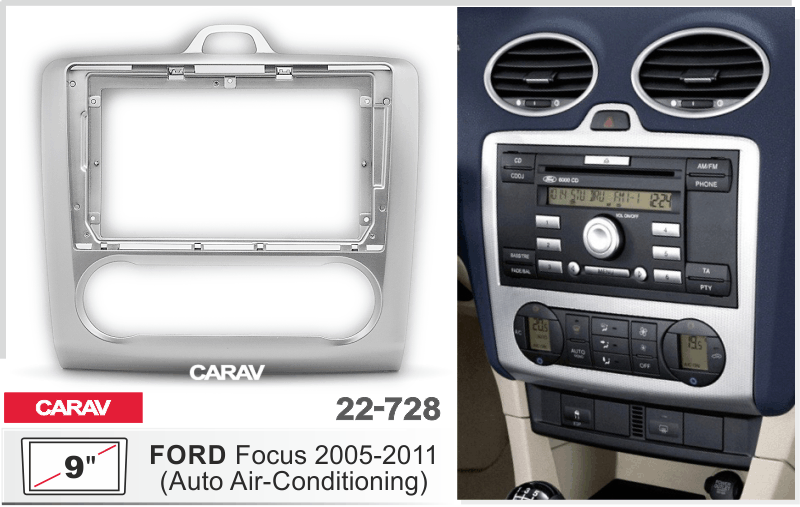 CARAV 22-728 - FORD Focus 2005-11 (с климат контролем) - (9")